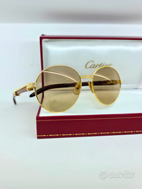 Cartier Vintage Bagatelle Legno lenti logo Bubinga