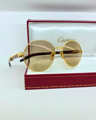 Cartier Vintage Bagatelle Legno lenti logo Bubinga