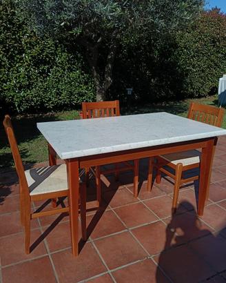 Tavolo da Cucina Allungabile in ciliegio e 6 sedie