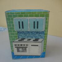 Minicucina giocattolo di latta vintage NOS