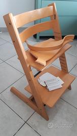 Seggiolone Stokke Tripp Trapp in legno + Baby Set