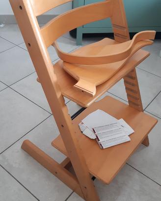 Seggiolone Stokke Tripp Trapp in legno + Baby Set