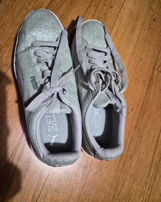 scarpe puma glitterate grigie