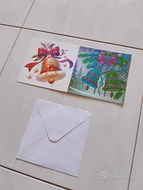 Biglietto Natale Diamond Painting campane