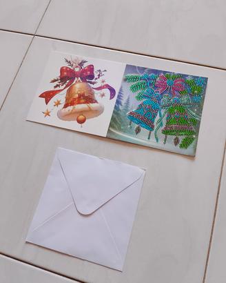 Biglietto Natale Diamond Painting campane