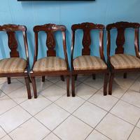 Sedie a gondola in noce