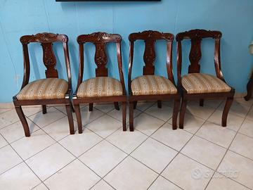 Sedie a gondola in noce