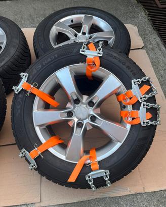 Cerchi in lega MAK 18" 5x130+ Gomme+ 2 catene neve