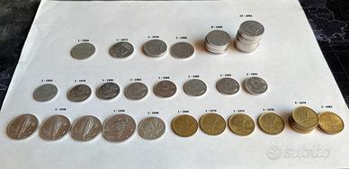 monete varie da 1,2,5,10,20,lire totale 51 pezzi