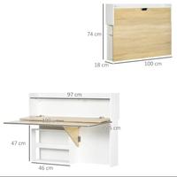 Scrivania a Muro Pieghevole e Salvaspazio 