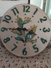 Orologio da parete in terracotta fatto a mano