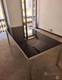 Tavolo metallo e vetro fumé - 220x100 cm