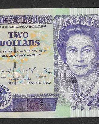 Belize - banconota FdS UNC da 2 Dollari