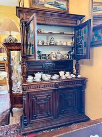 Antica credenza doppio corpo Neorinascimentale