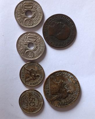lotto di 6 monete storiche francesi 