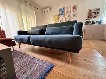 Divano scandinavo 3 posti clic-clac verde