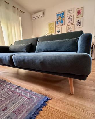 Divano scandinavo 3 posti clic-clac verde