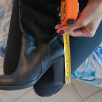 stivale nero vera pelle Made in Italy 