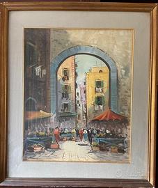 Quadro olio su tela Porta Capuana a Napoli