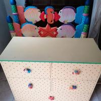 letto e cassettiera fantasia