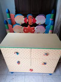 letto e cassettiera fantasia