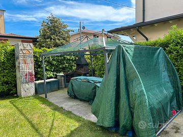 Gazebo tettoia pompeiana in ferro 3 x 4