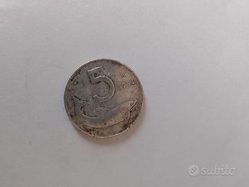 Moneta 5 lire 1954