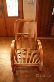 Coppia poltrone vimini vintage stile boho chic