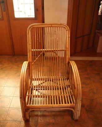 Coppia poltrone vimini vintage stile boho chic