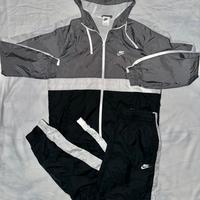 Tuta Nike Acetata Nera e Grigia Y2K