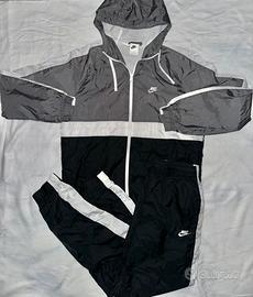 Tuta Nike Acetata Nera e Grigia Y2K