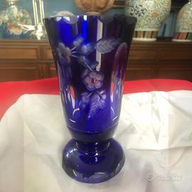 VASETTO IN CRISTALLO MOLATO BLU - PRIMI'900