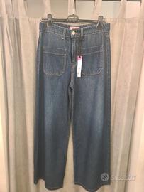 jeans palazzo svasato media displaj blu