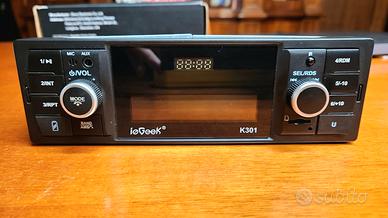 Autoradio Stereo con Bluetooth, USB, AUX, 1 DIN