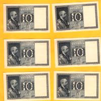 ITALY 10 LIRE, 6 BIGLIETTI DI STATO - 1944 FDS