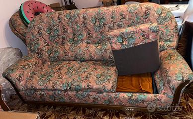 Divano letto classico con struttura in legno 200cm