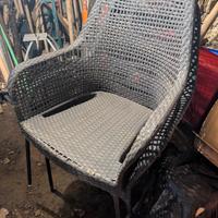 set stock 2 sedie da giardino in rattan,terrazzo 