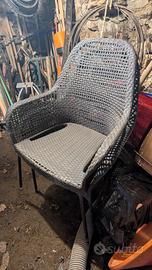 set stock 2 sedie da giardino in rattan,terrazzo 