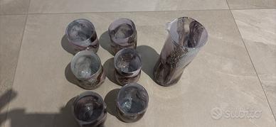 Bicchieri e caraffa di Murano