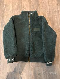 Giacca in pile Louis Vuitton verde taglia L