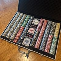 Valigetta 1000 fiches chips poker carte dadi scala