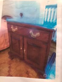 Camera letto singolo Fantoni in legno di ciliegio