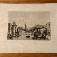 Stampa antica veduta Verona