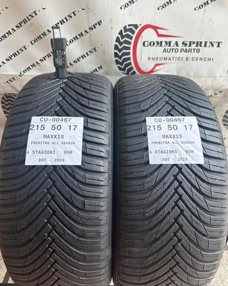 2 PNEUMATICI 215/50 R17 MAXXIS 4 STAGIONI 80%