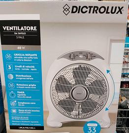 ventilatore da tavolo 5 pale rotante 40w