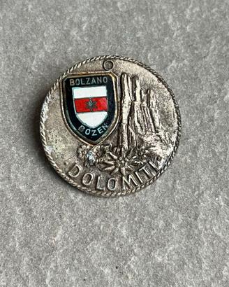 Spilla Vintage Dolomiti Bolzano Smaltata Metallo