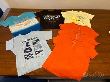 7 maglie t-shirt bambino 2/3 anni manica corta