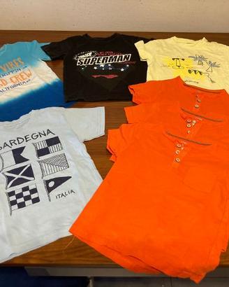 7 maglie t-shirt bambino 2/3 anni manica corta