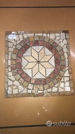 Piastrella 33x33 Rosone Mosaico giallo artigianale