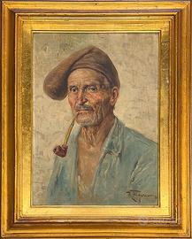 Raffaele Frigerio pittore quadro olio Volto maschi